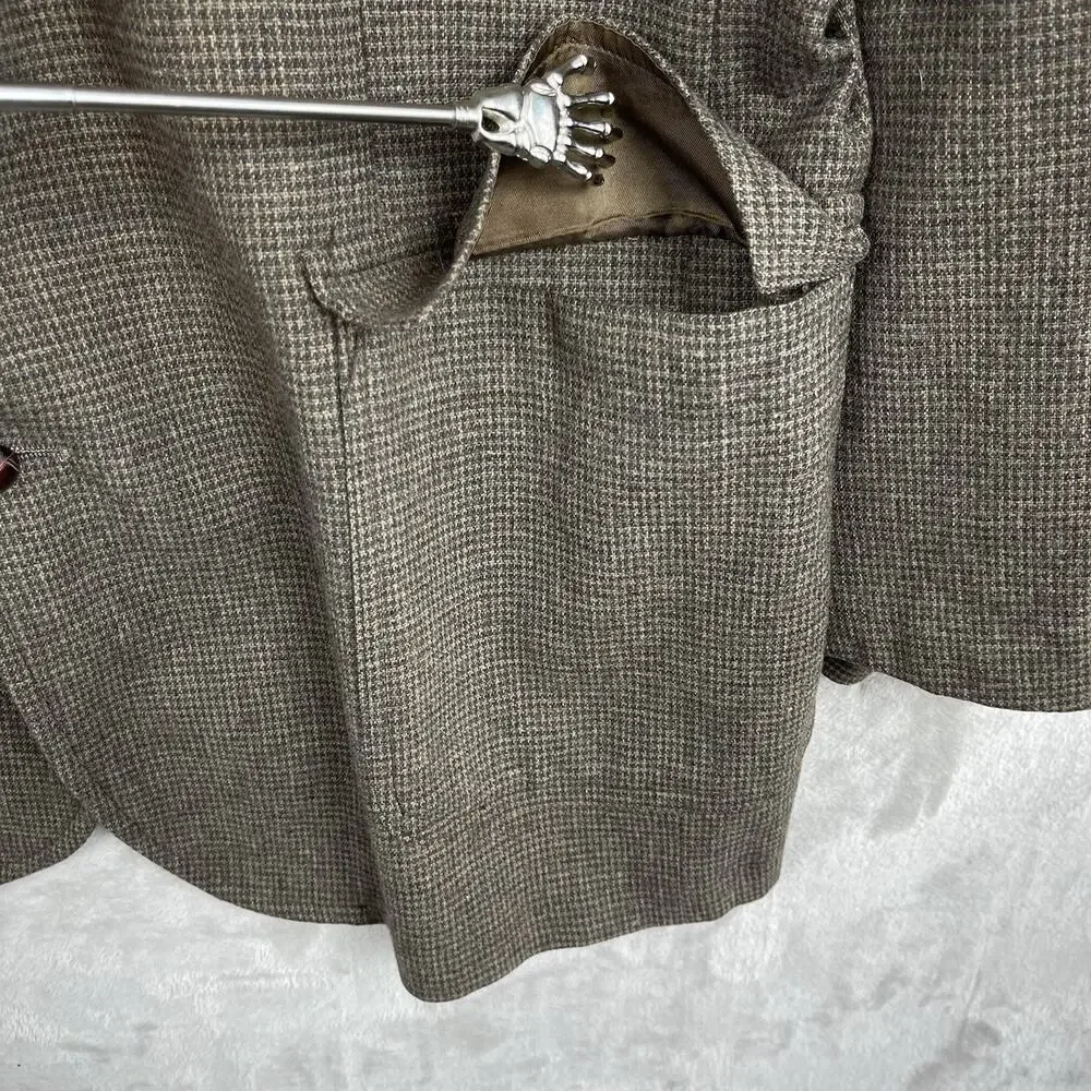 Vintage 90s Pendleton Wool Tweed Sport Coat Blazer Size 46 Long Dark Academia